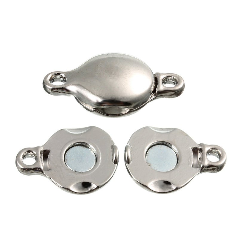 Linsoir Beads Brass Made Round Magnetic Clasps Stronger Magnetic Closure for Necklace Bracelet and Chain Keep Your Jewelry Secure 10 Sets/lot - Image 1
